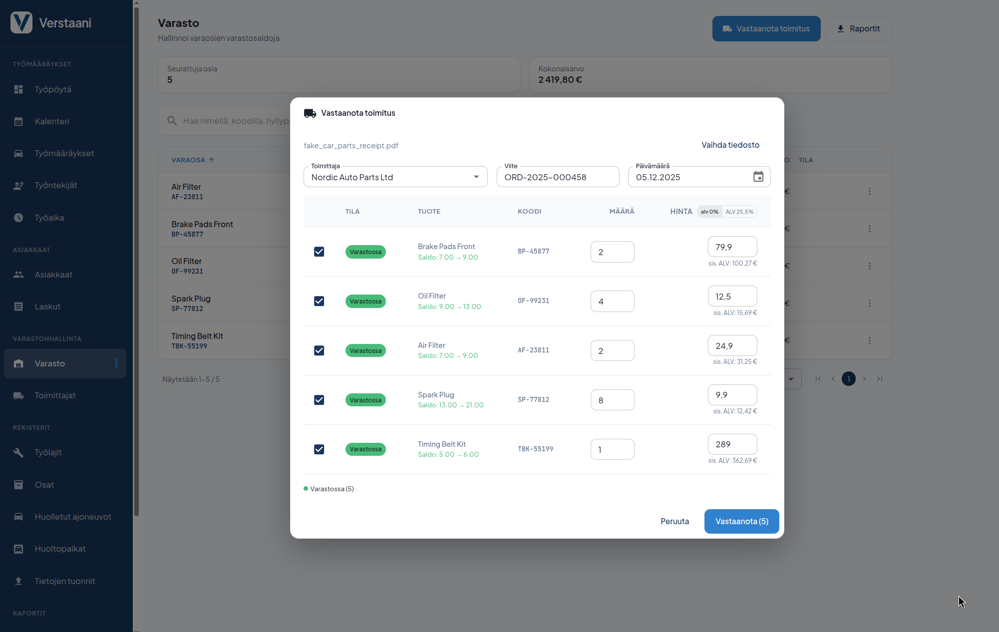 Verstaani Varastonhallinta