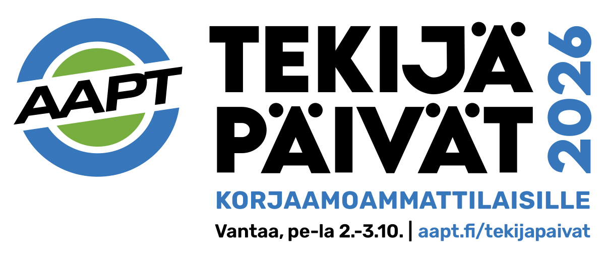 AAPT Tekijäpäivät 2026 korjaamoammattilaisille, Vantaa, pe–la 2.–3.10., aapt.fi/tekijapaivat